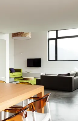 A cleaned dining room