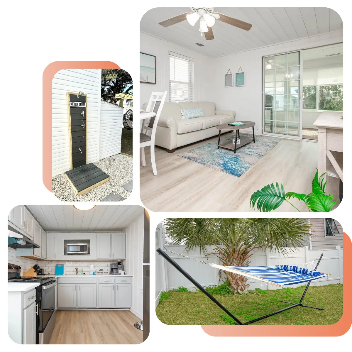 Enjoy The Beach Oasis - Coastal Duplex with Relaxing Porch Views, Smart TVs, Fully Equipped Kitchen, and Outdoor Oasis, Just Minutes from the Beach