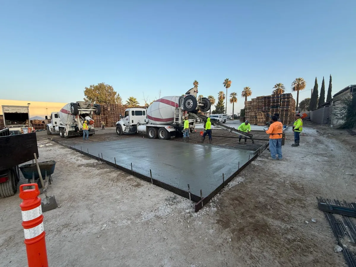 ADU floor framing under construction in Long Beach CA showing wood joists and foundation layout for a backyard Accessory Dwelling Unit build