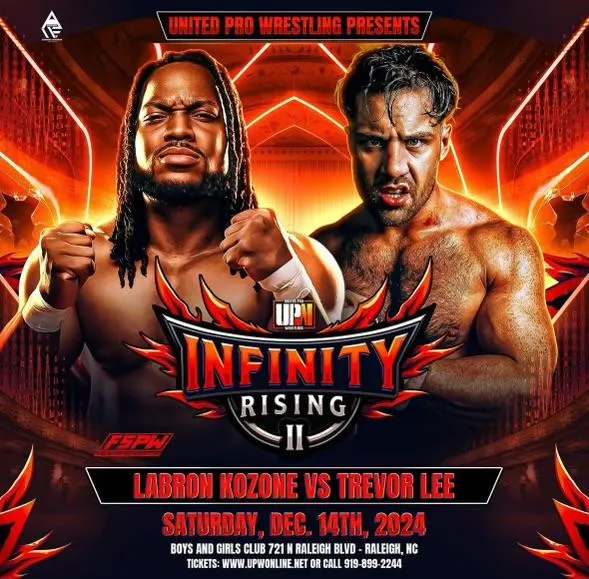 Labron Kozone vs Trevor Lee performing at Infinity Rising II event in Raleigh, NC