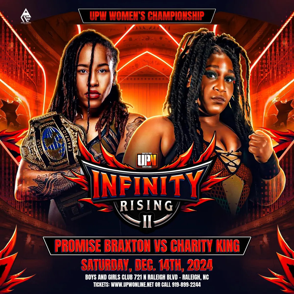 Promise Braxton vs Charity King performing at Infinity Rising II event in Raleigh, NC