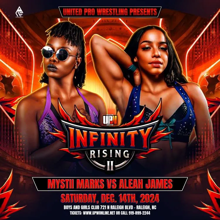 Mystii Marks vs Aleah James performing at Infinity Rising II event in Raleigh, NC