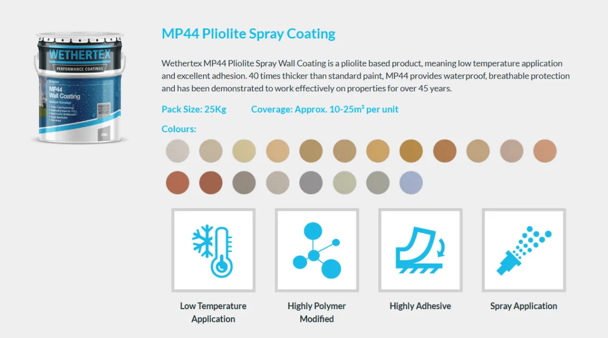 Wethertex MP44 Exterior Wall Coating
