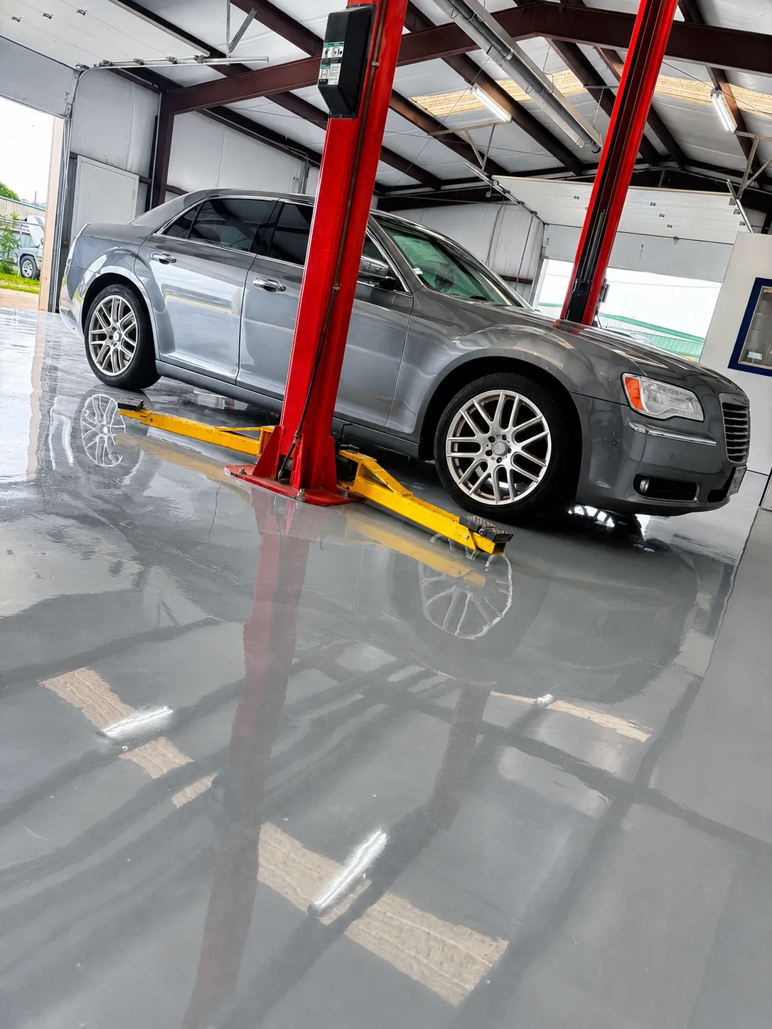 Professional collision repair on a late-model vehicle