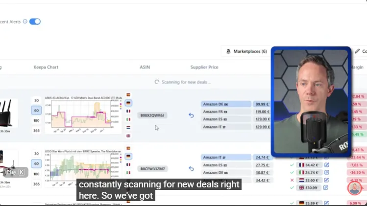 ProfitPath Wholesale Scanner filtering 42000 product lines against the Amazon catalogue
