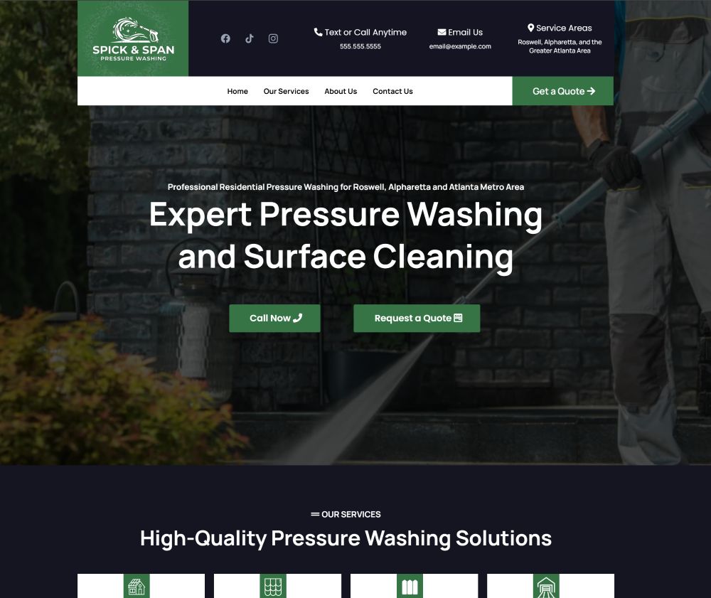 example website for home service business