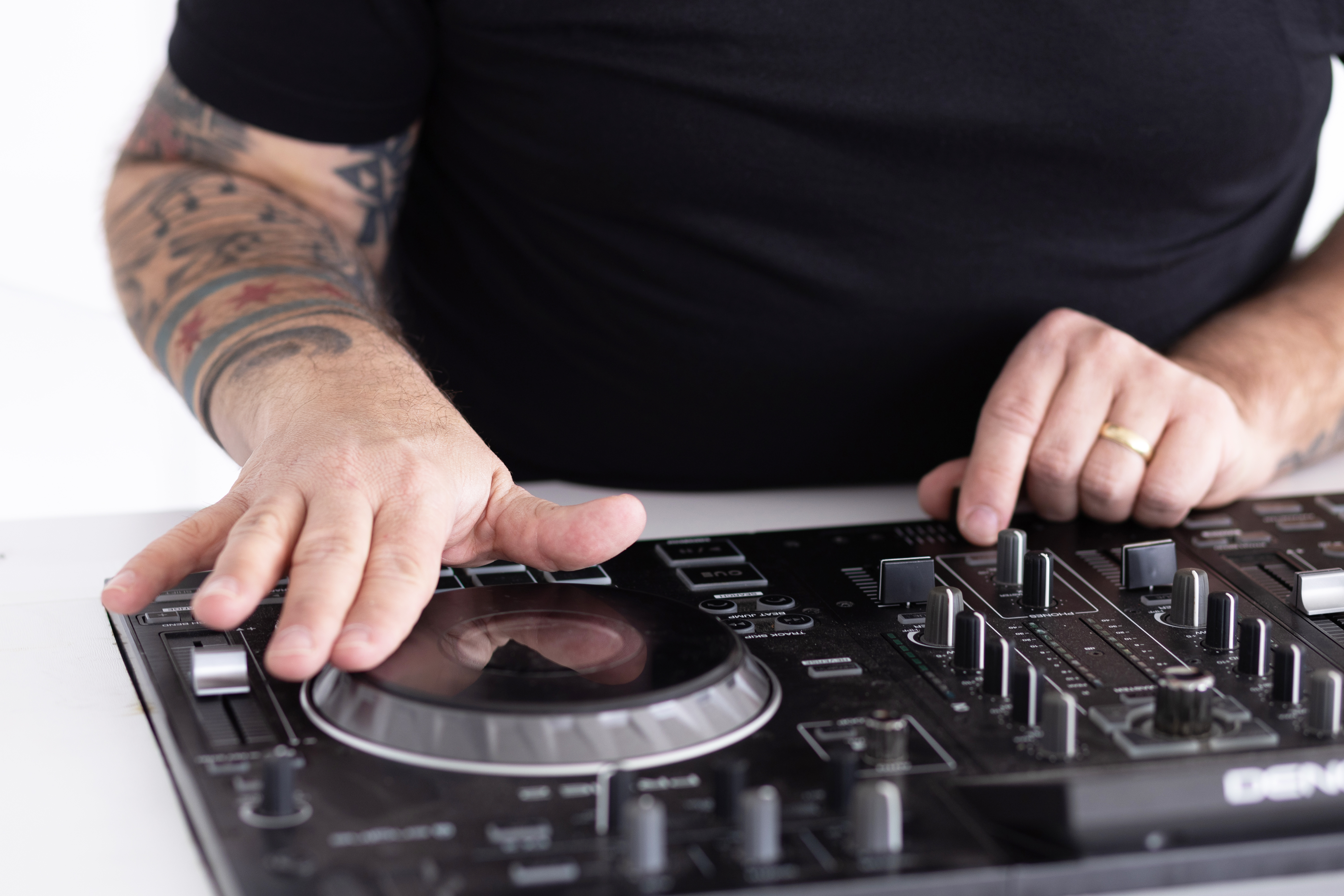 A DJ mixing at a party