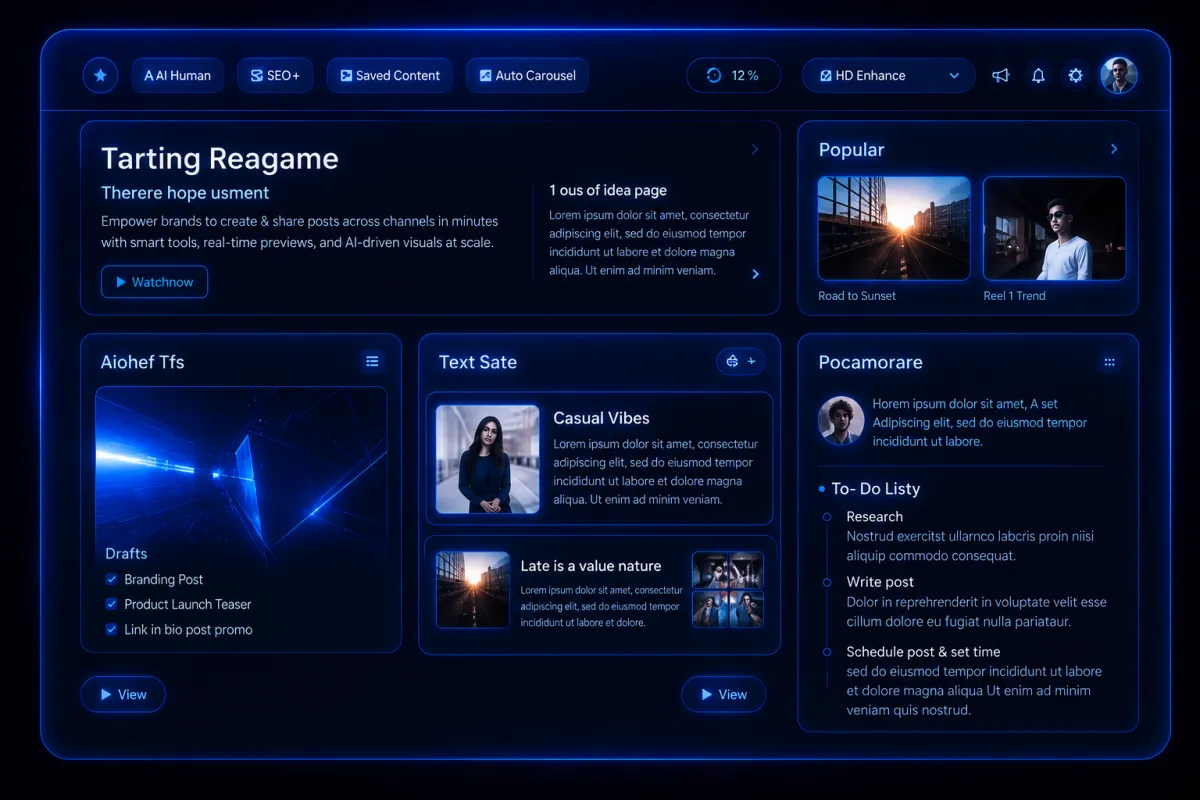 Content Engine Interface Dashboard