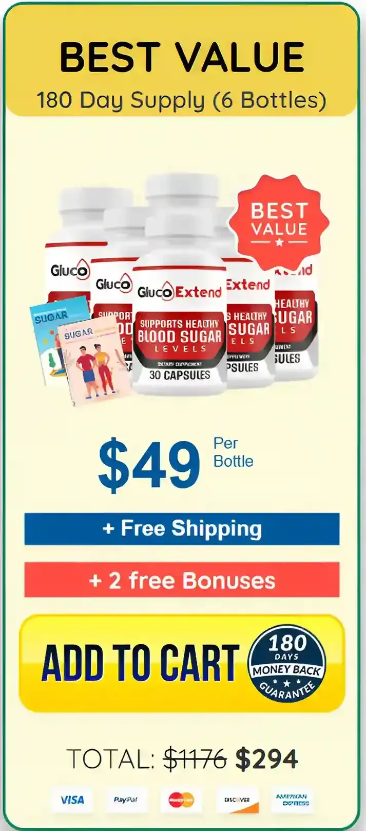 Gluco Extend 6 bottle pricing