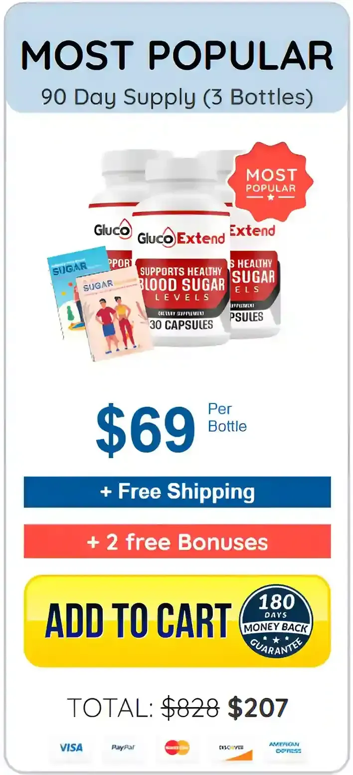 Gluco Extend 3 bottles pricing