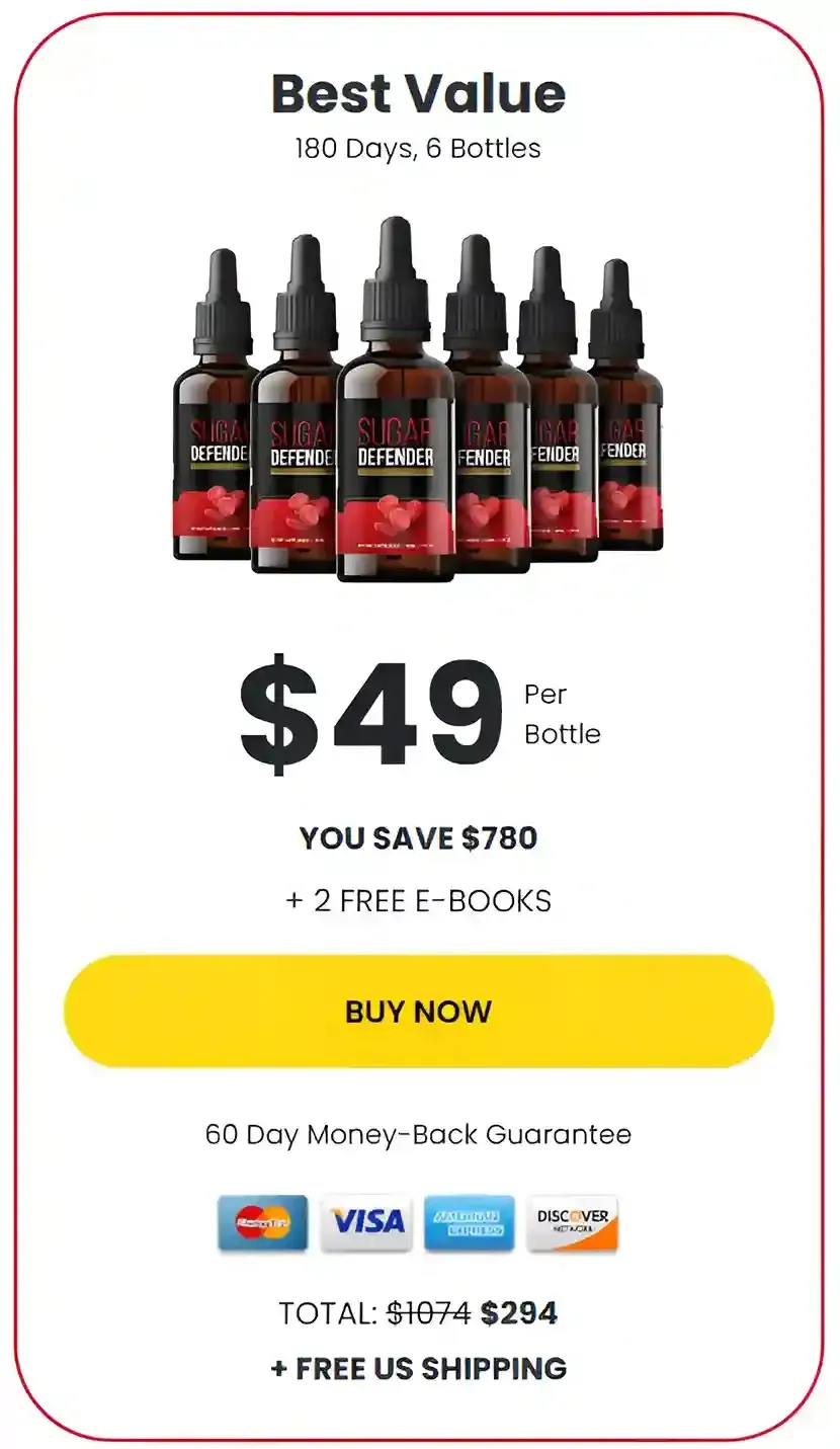 Sugar Defender 6 bottle pricing