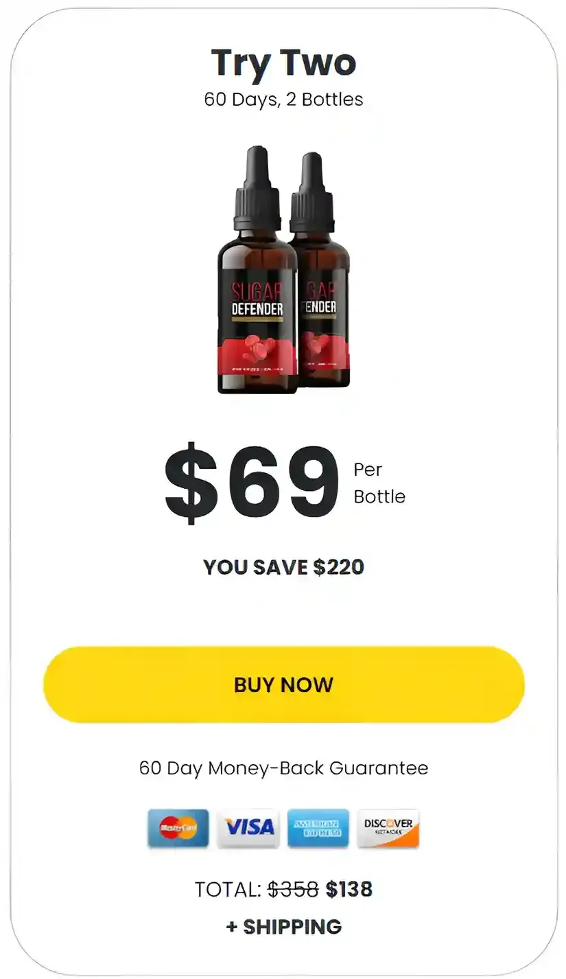 Sugar Defender 2 Bottle pricing