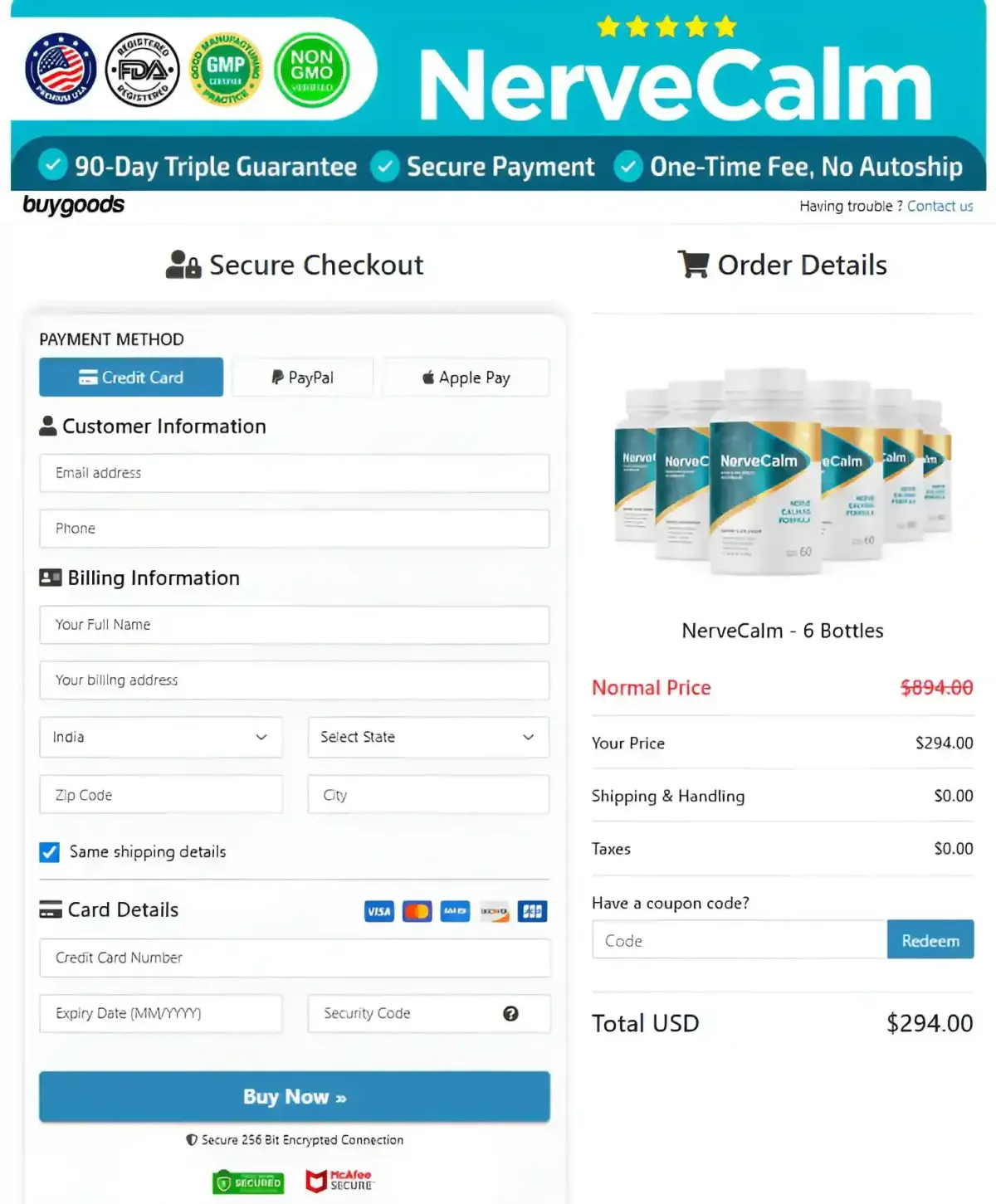 NerveCalm official website