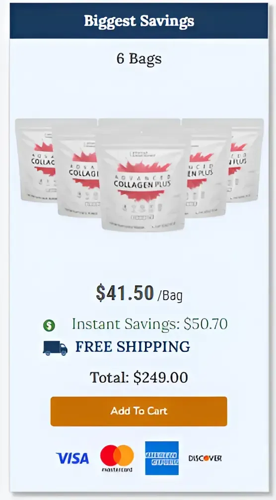 Advanced Collagen Plus 6 bag pricing