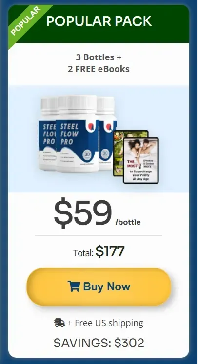 Steel Flow Pro  3 botlles pricing