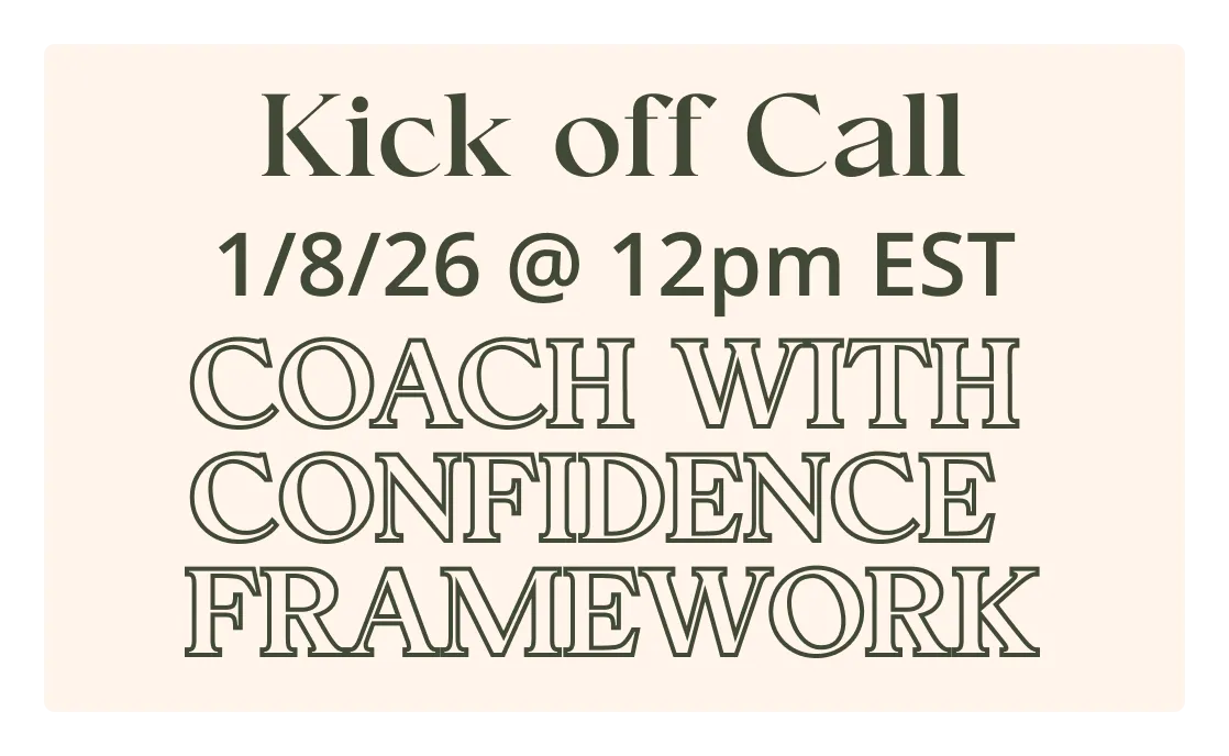 Coach with  Confidence  schedule