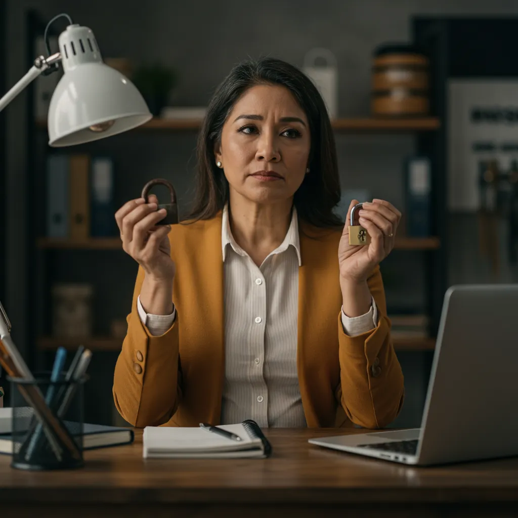 woman concerned about website secrity 