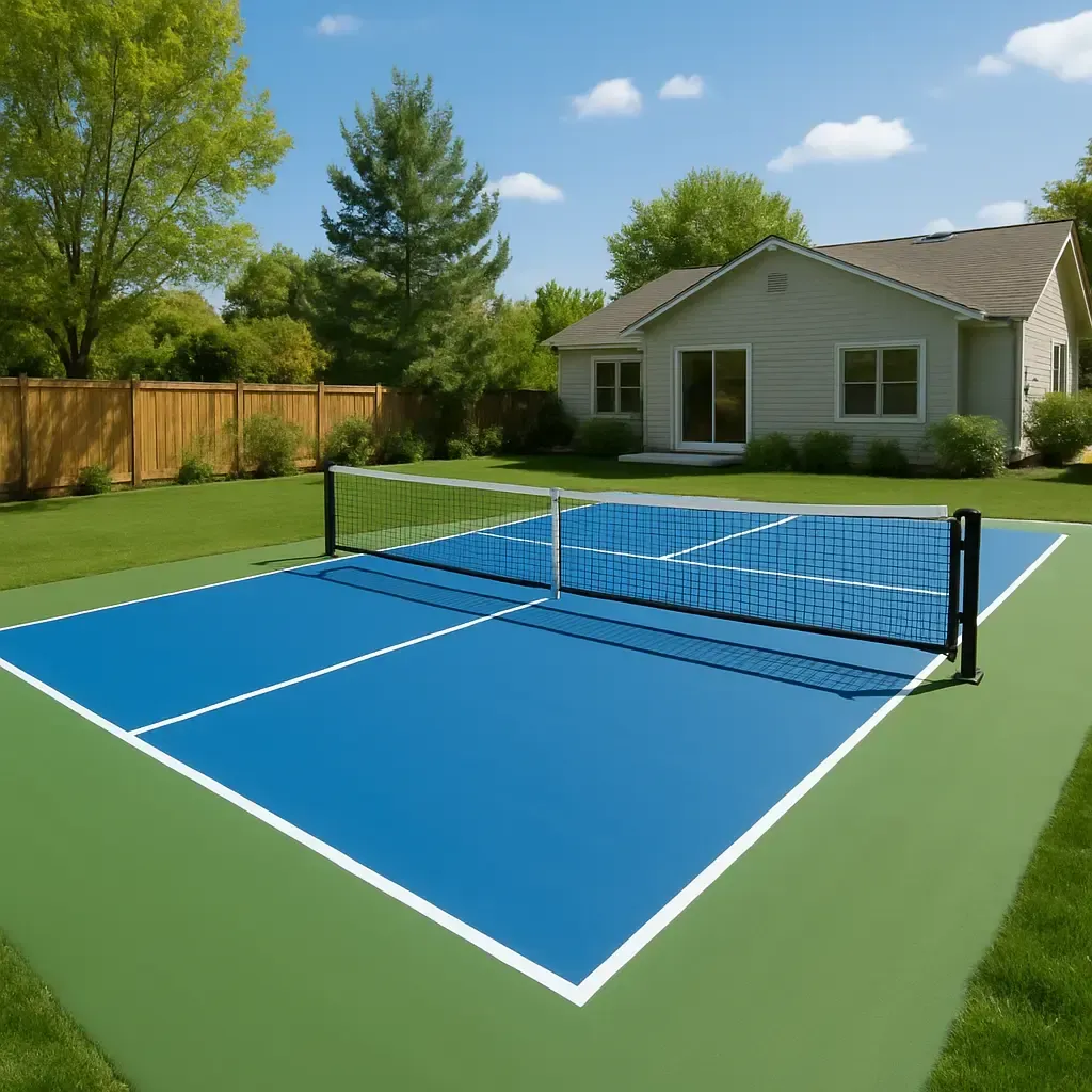 conceptual image of a backyard pickleball court for topic on pickleball court installation cost