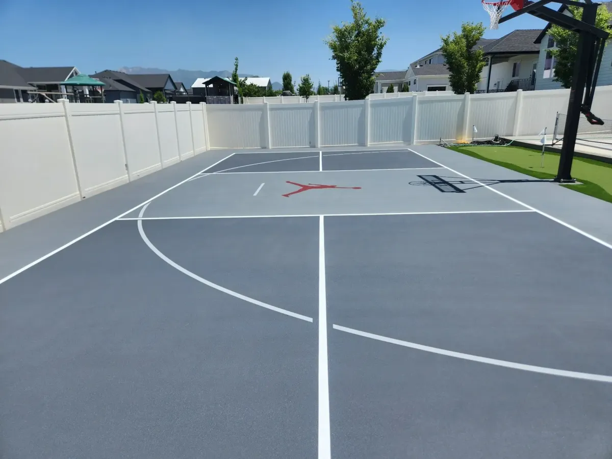 pickleball and basketball court combo