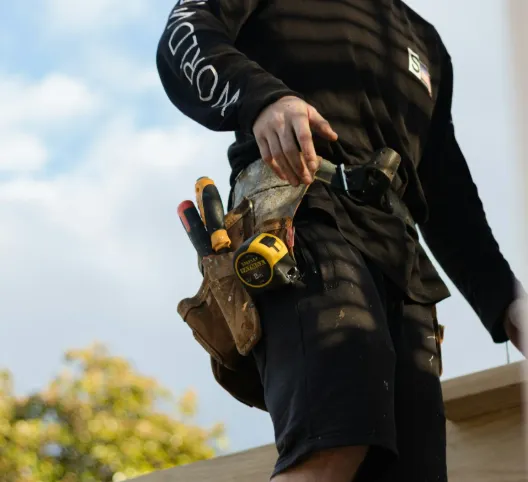 Site foreman reviewing blueprints on a construction site