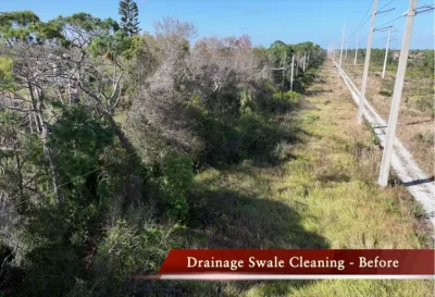 Drainage Swale Cleaning - Before