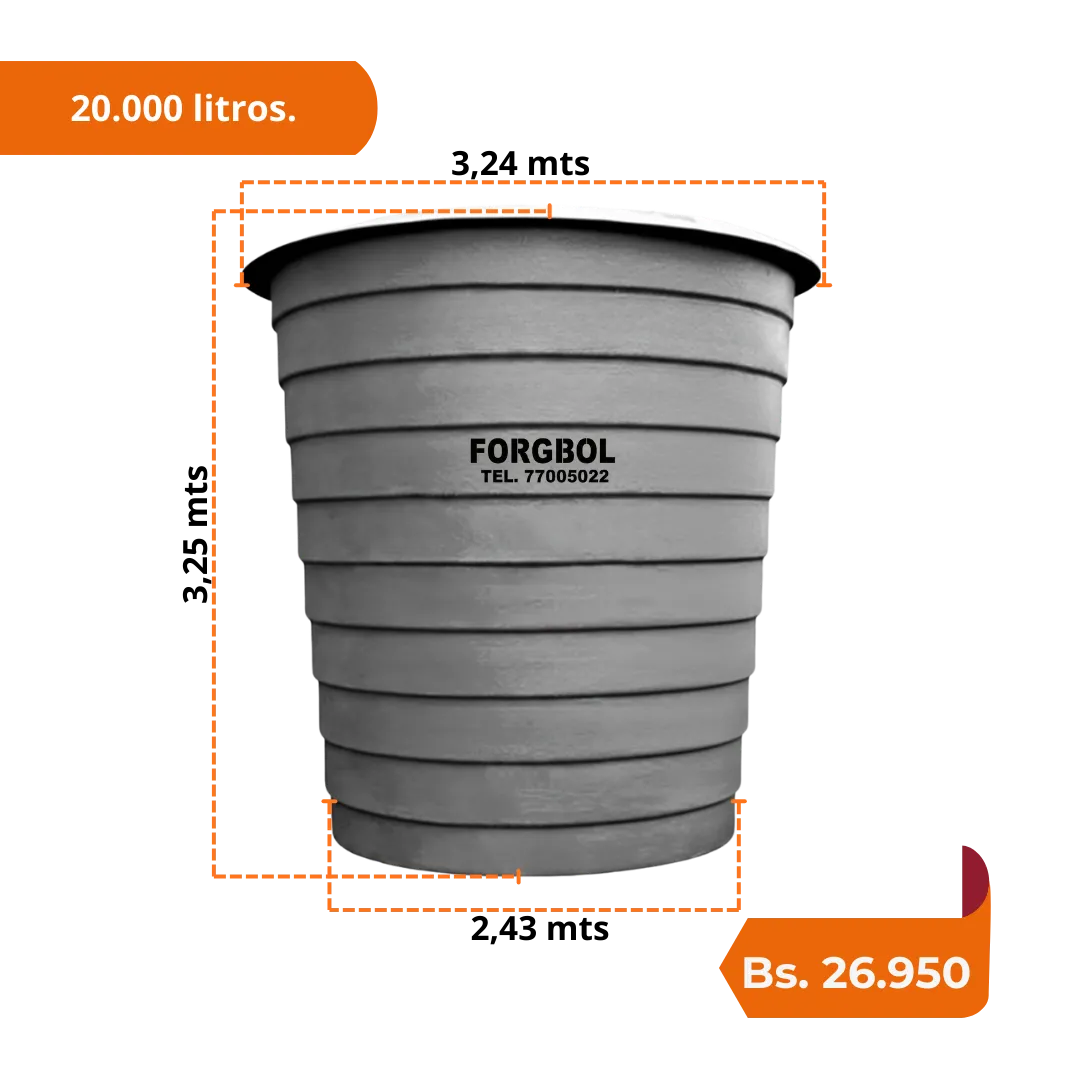 Tanque elevado de fibra de vidrio 20000 litros FORGBOL