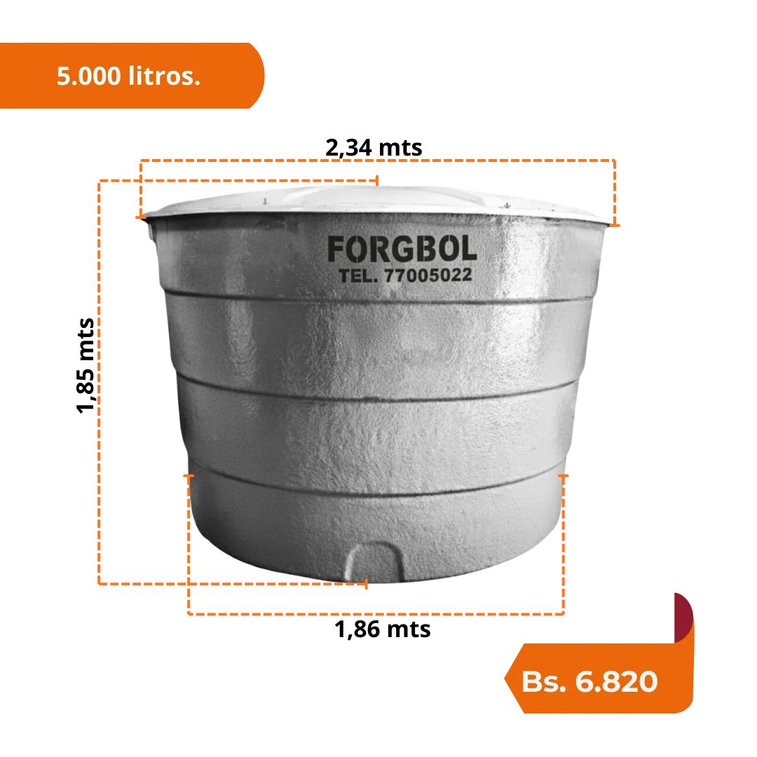 Tanque elevado de fibra de vidrio 5000 litros FORGBOL