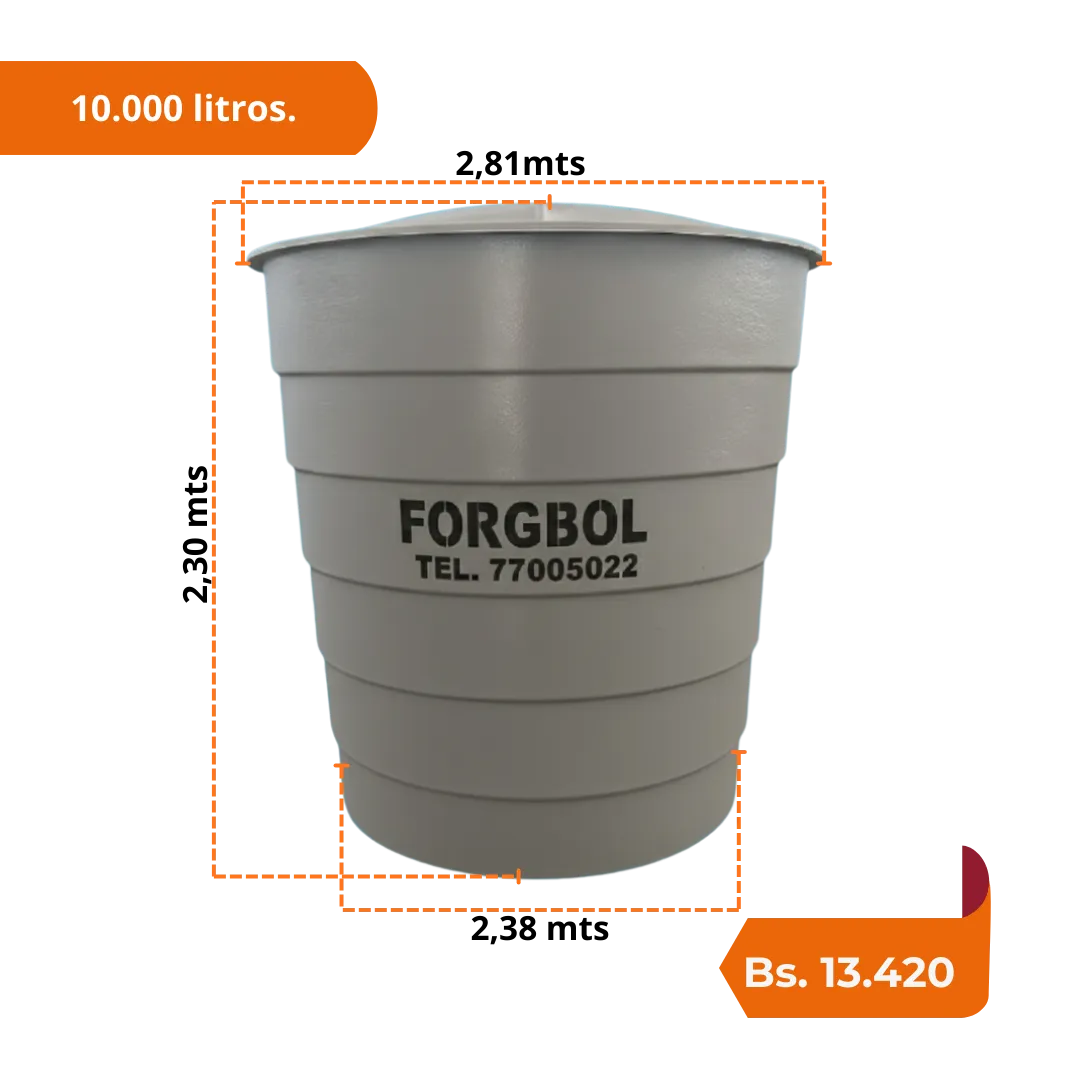 Tanque elevado de fibra de vidrio 10000 litros FORGBOL