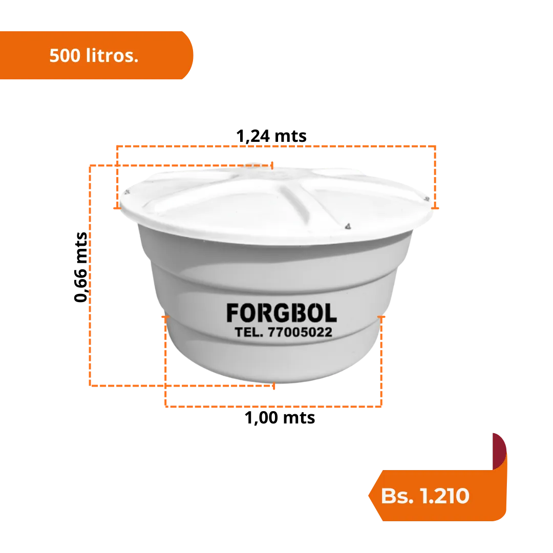 Tanque elevado de fibra de vidrio 500 litros FORGBOL