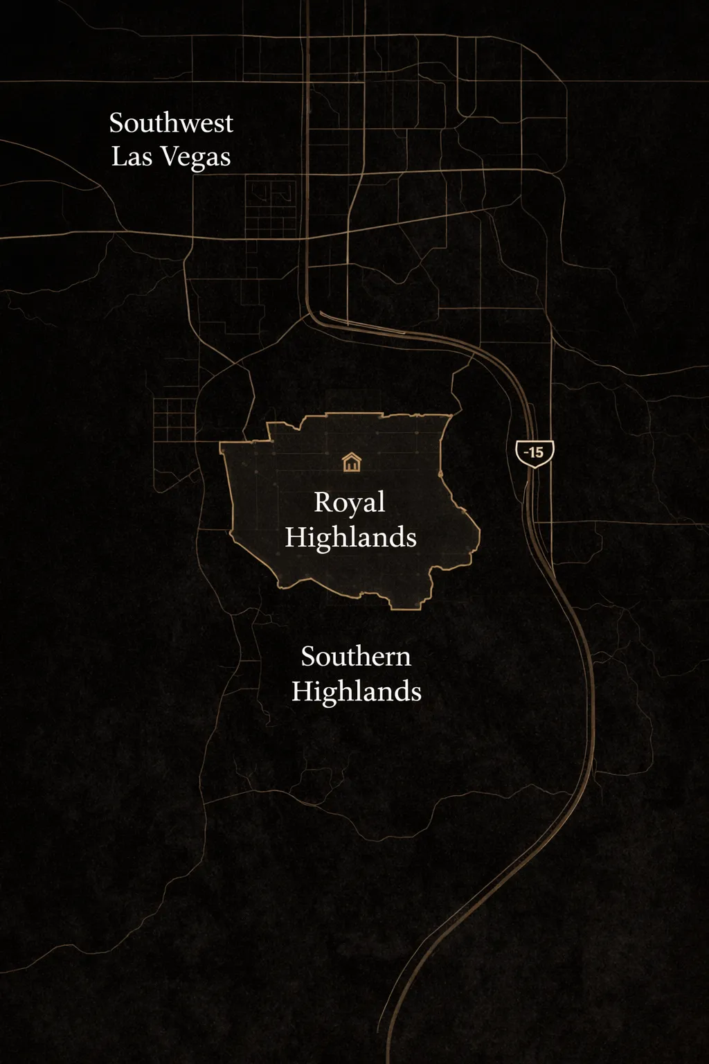 Map showing Royal Highlands within Southern Highlands in Las Vegas
