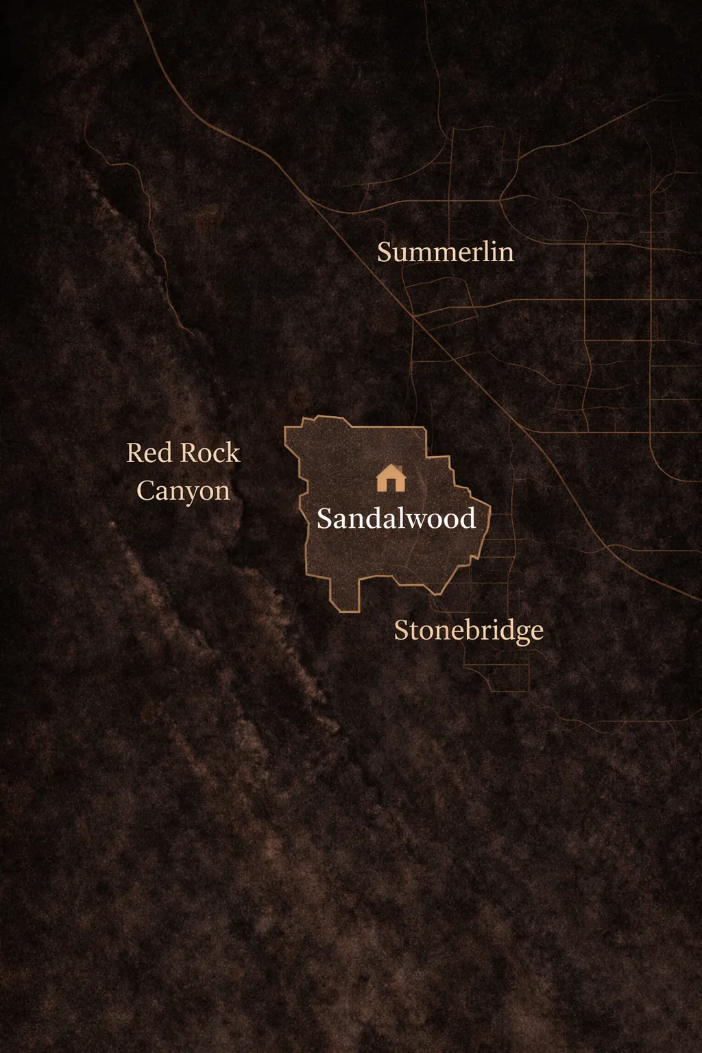 Map showing Sandalwood at Stonebridge in Summerlin West near Red Rock Canyon