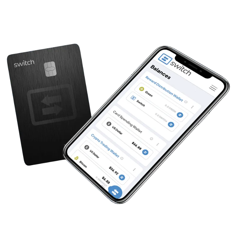 Switch wallet dashboard and prepaid card preview