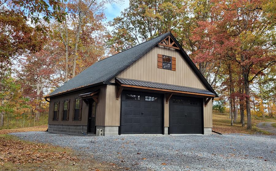 Modern 2 car detached garage with loft built in Pittsburgh, PA.