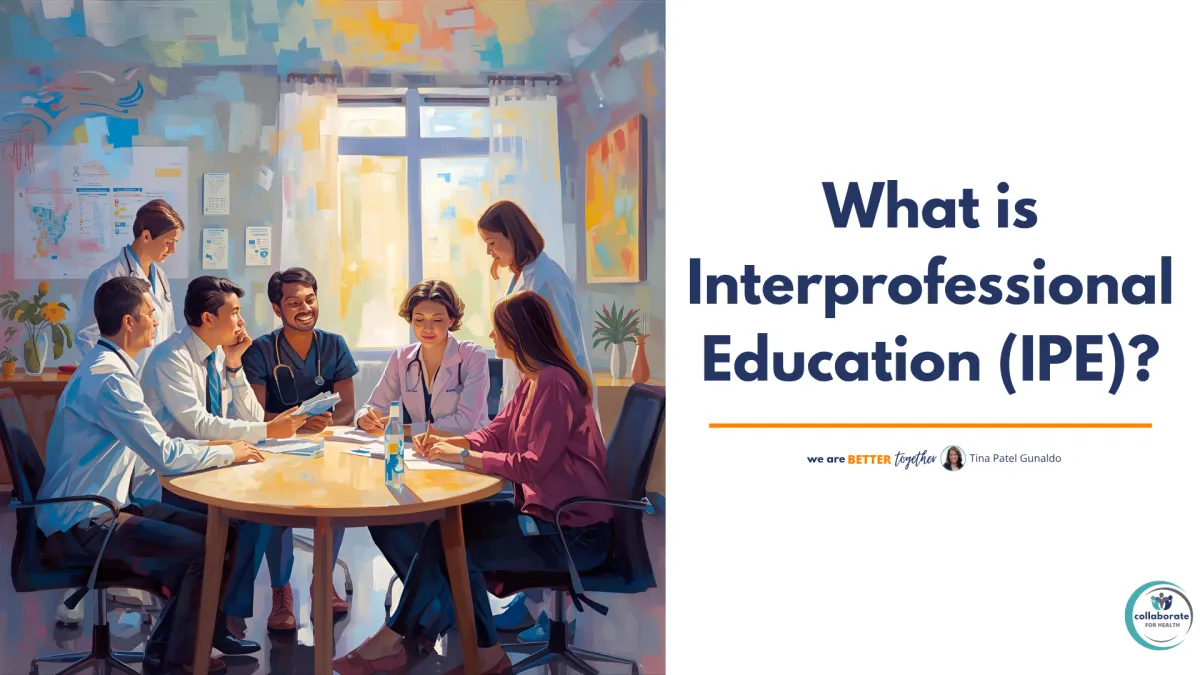 Healthcare team interprofessionally collaborating