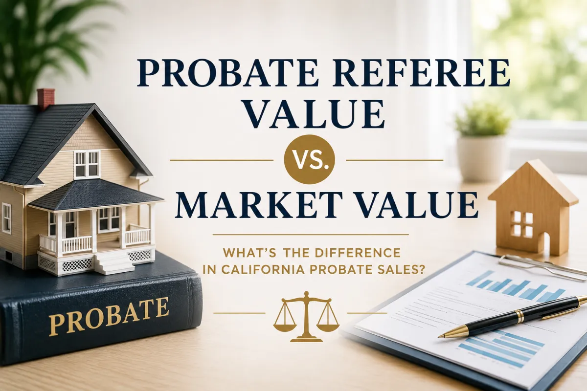 Probate Referee value compared to market value in a California probate real estate sale.