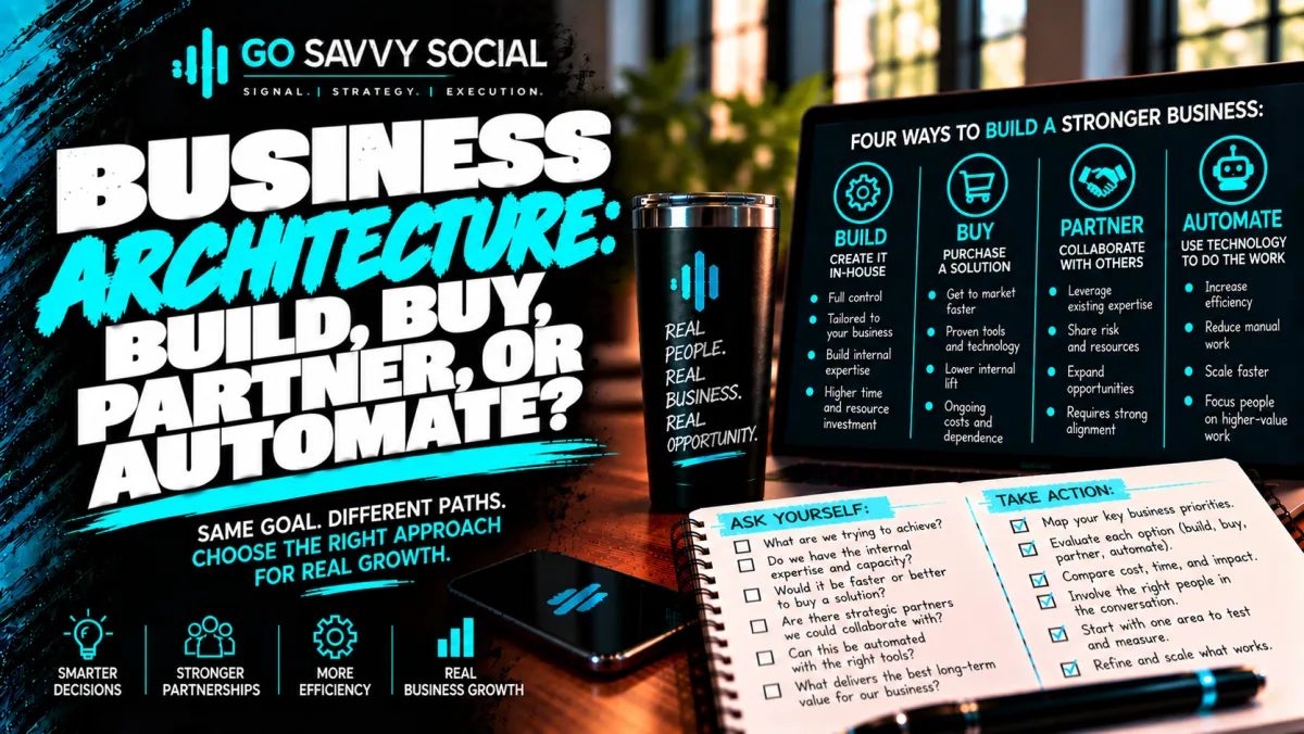 Business Architecture: Build, Buy, Partner, or Automate? | Go Savvy Social
