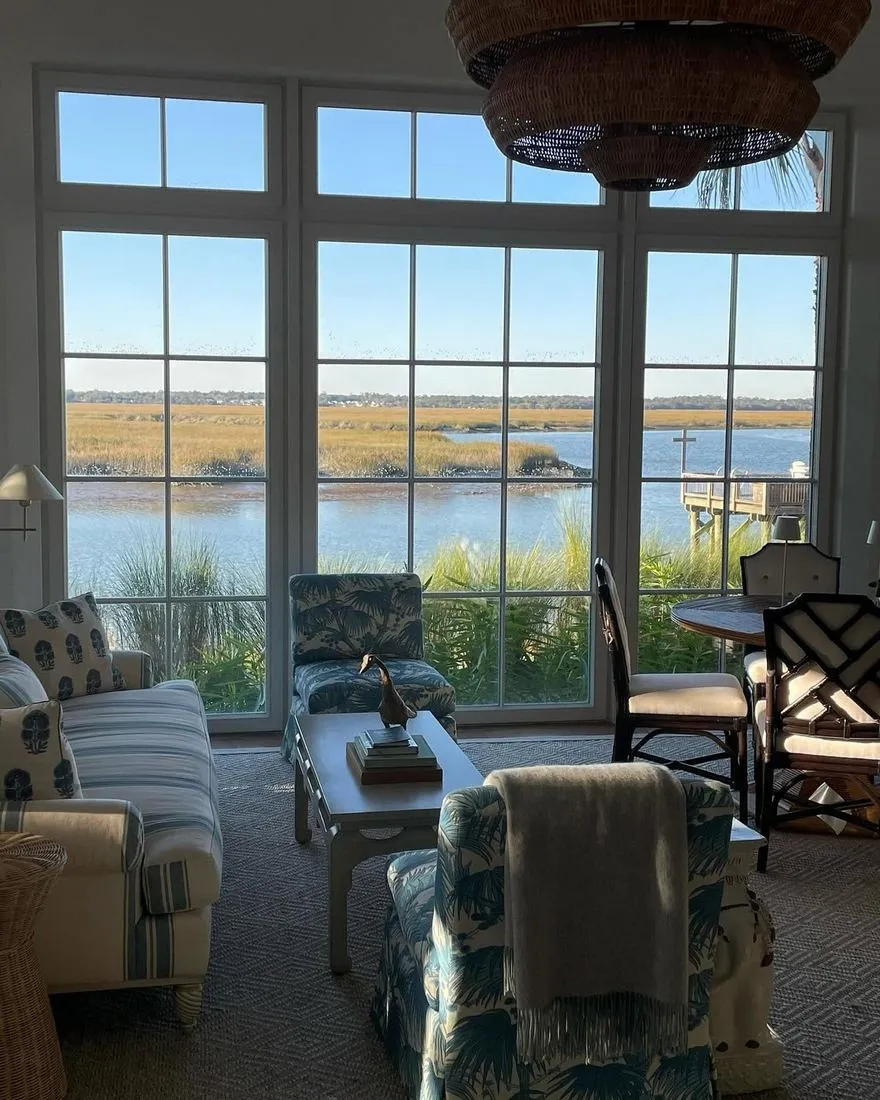 Clean marsh view windows after salt film removal, St. Simons Island GA