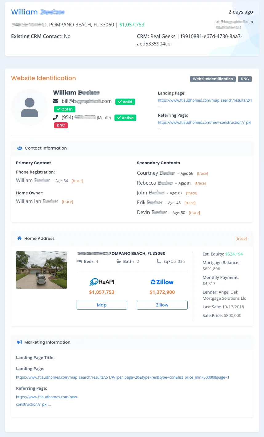 Passive Lead System Lead Screen Example