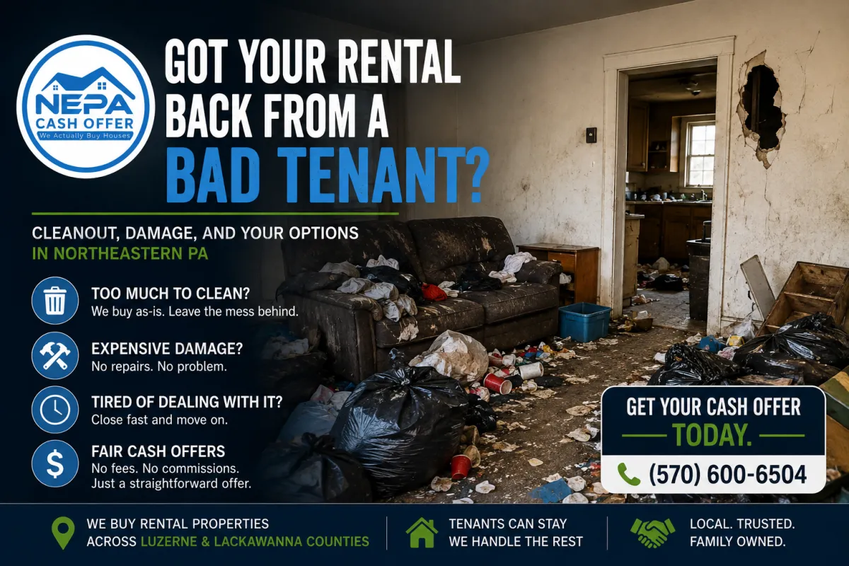 Selling a House After a Bad Tenant in NEPA: Cleanouts, Damage, and Your Options