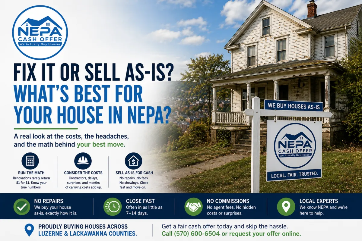 Selling a Fixer-Upper in NEPA: Renovate First or Sell As-Is?