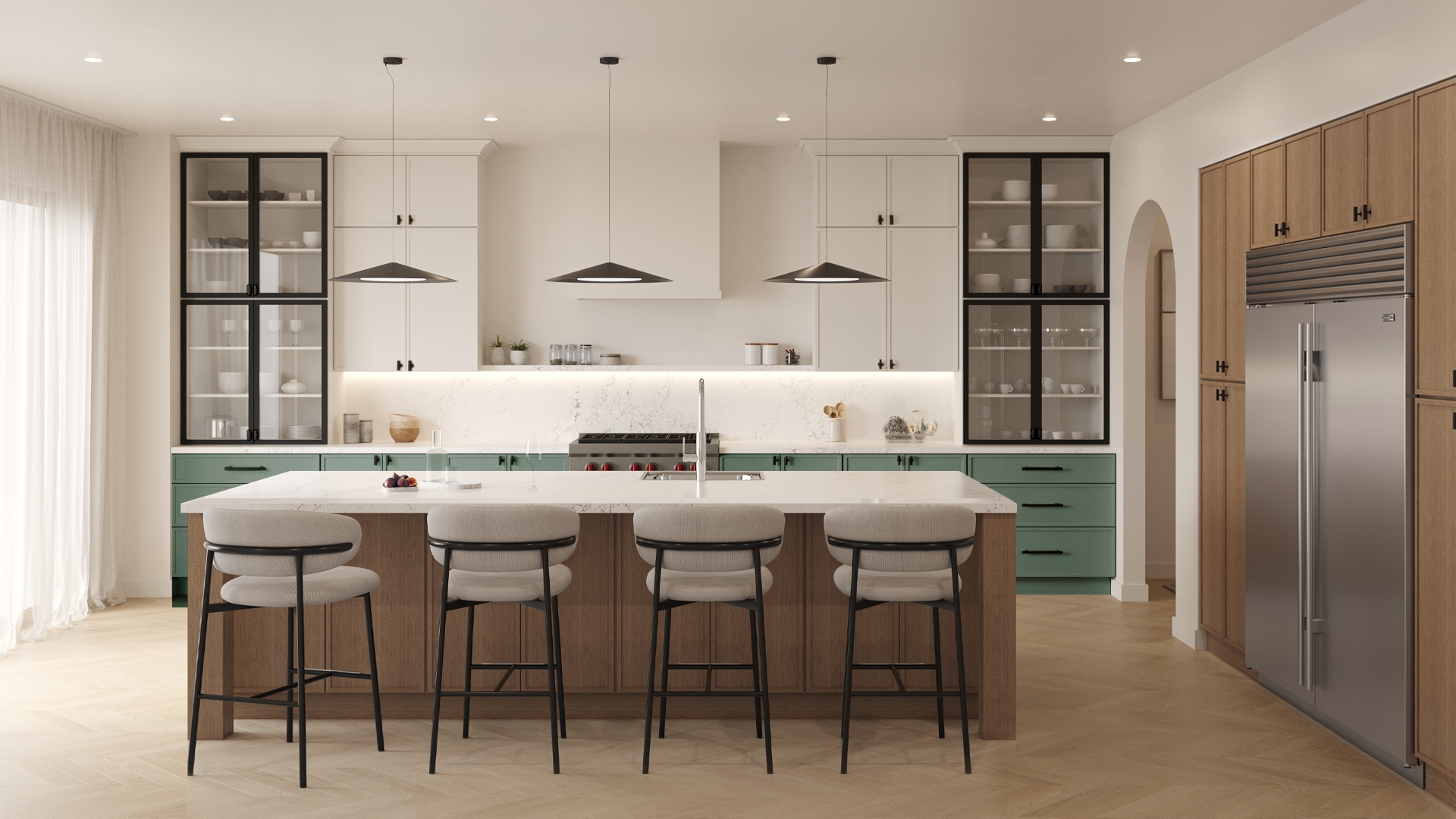 Custom color kitchen cabinets