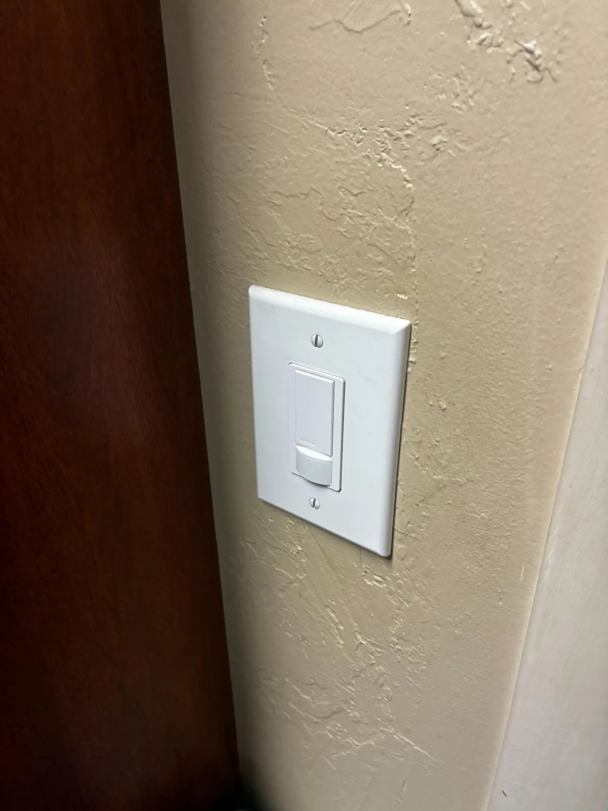 Motion sensor light switch installed for easier accessibility