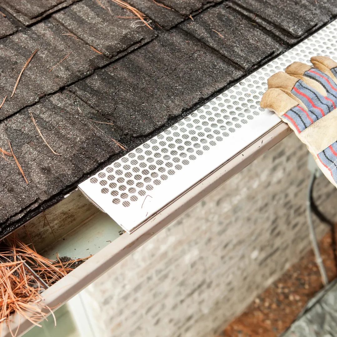 Gutter guard intallation and gutter cleaning