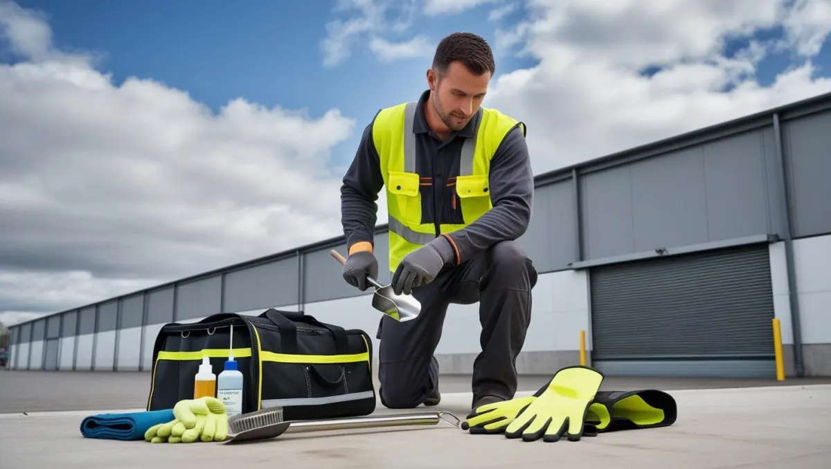 man cleaning white building