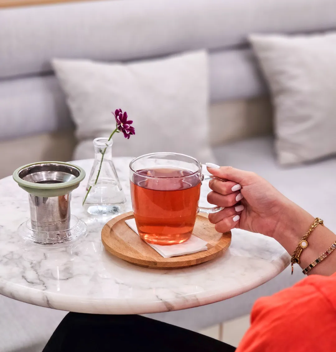 NORA Tea organic herbal blend with nettle, oatstraw, red raspberry leaf, and alfalfa