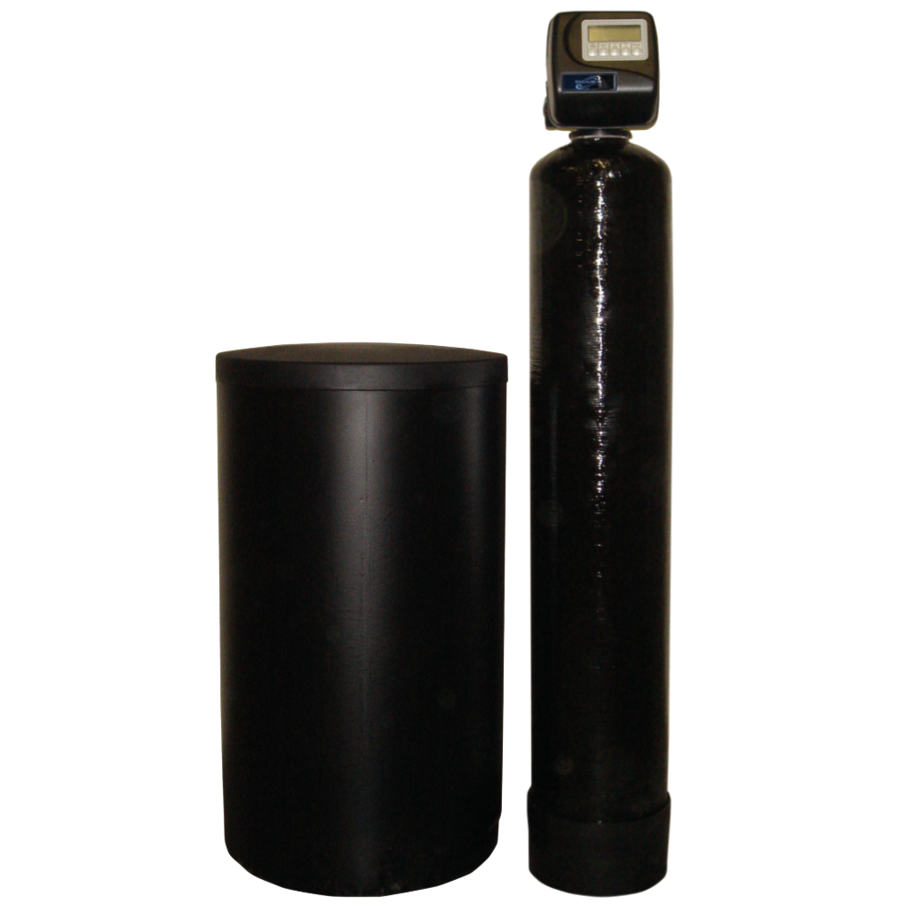 Excalibur Chlor-A-Soft whole house water softener in multiple perspectives