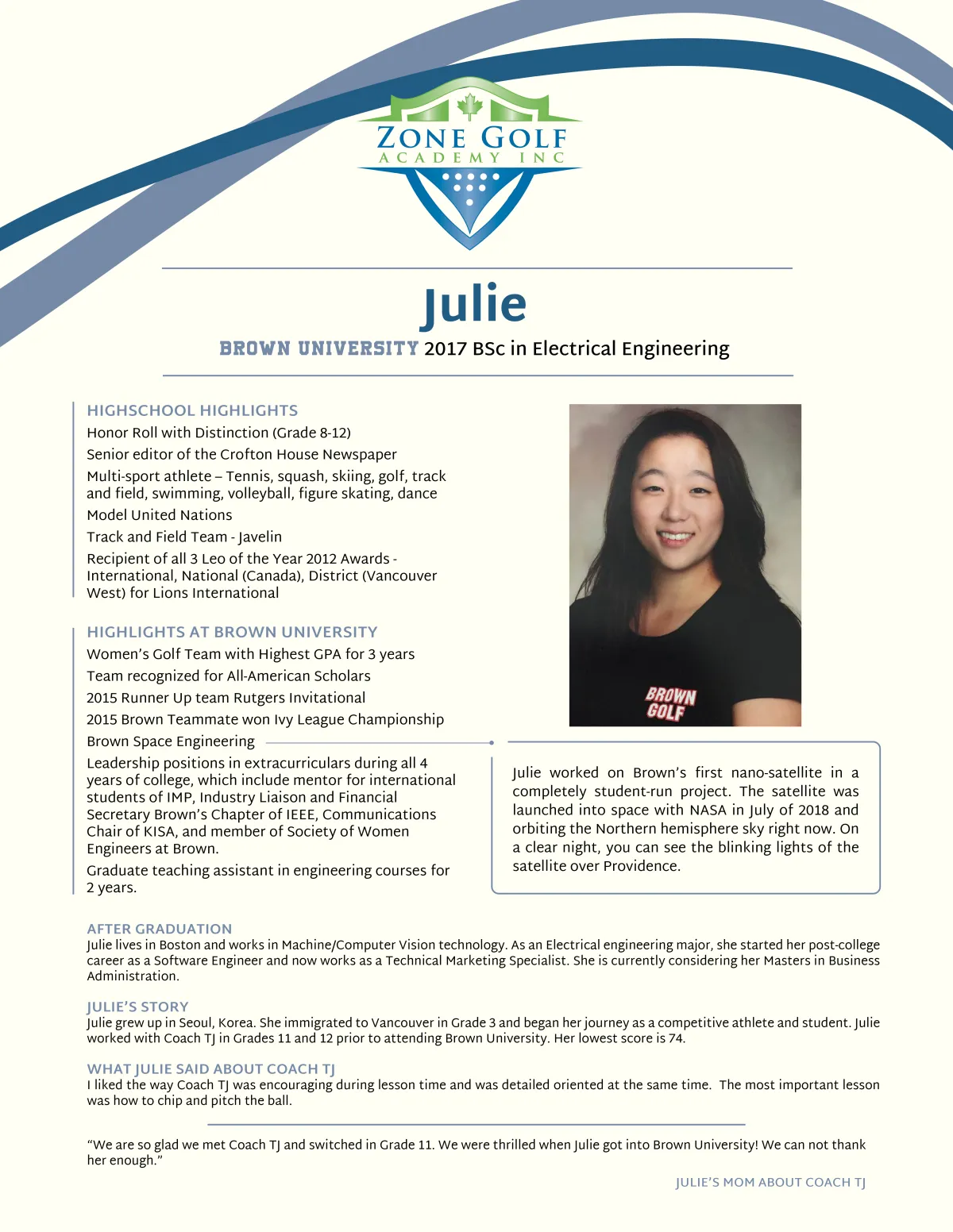 golf coaching results Zone Golf Academy Vancouver