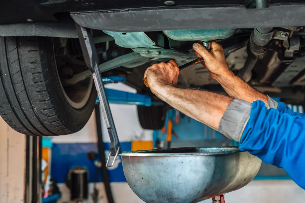 Interior of a professional tire shop