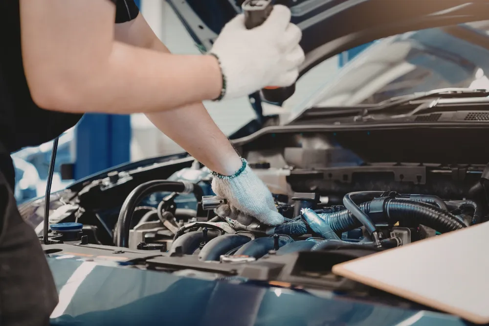 Interior of a professional tire shop