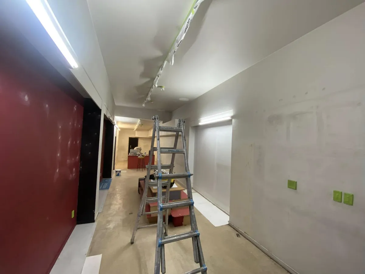 Gib stopping in progress on a residential wall in Dunedin – Maka Makeovers Ltd
